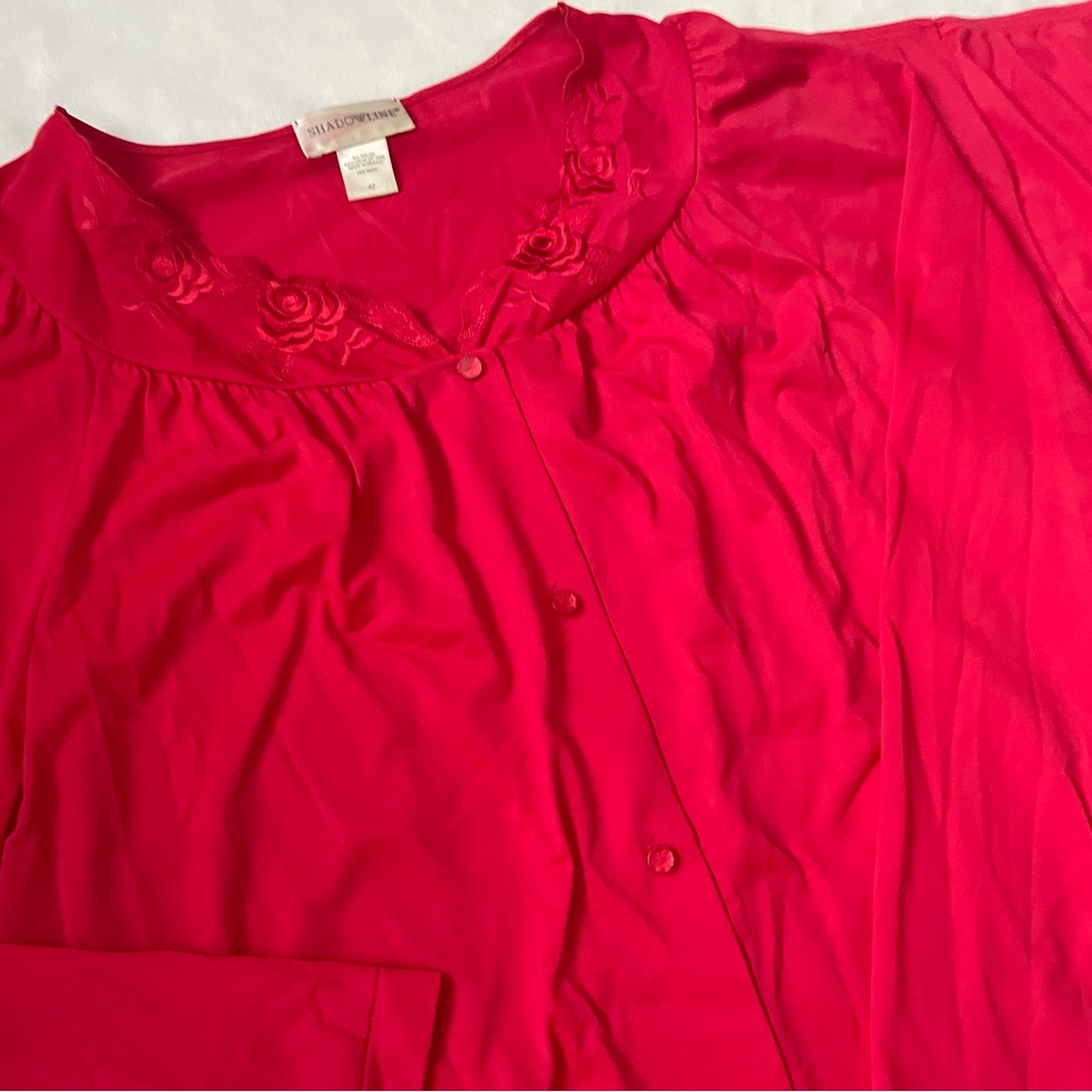 Elegant Vintage‎ Red Night Shirt & Pants Sleep Wear Set